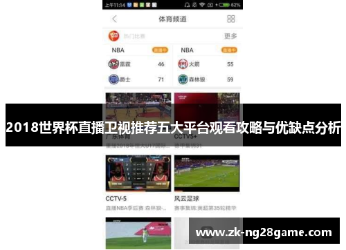 2018世界杯直播卫视推荐五大平台观看攻略与优缺点分析